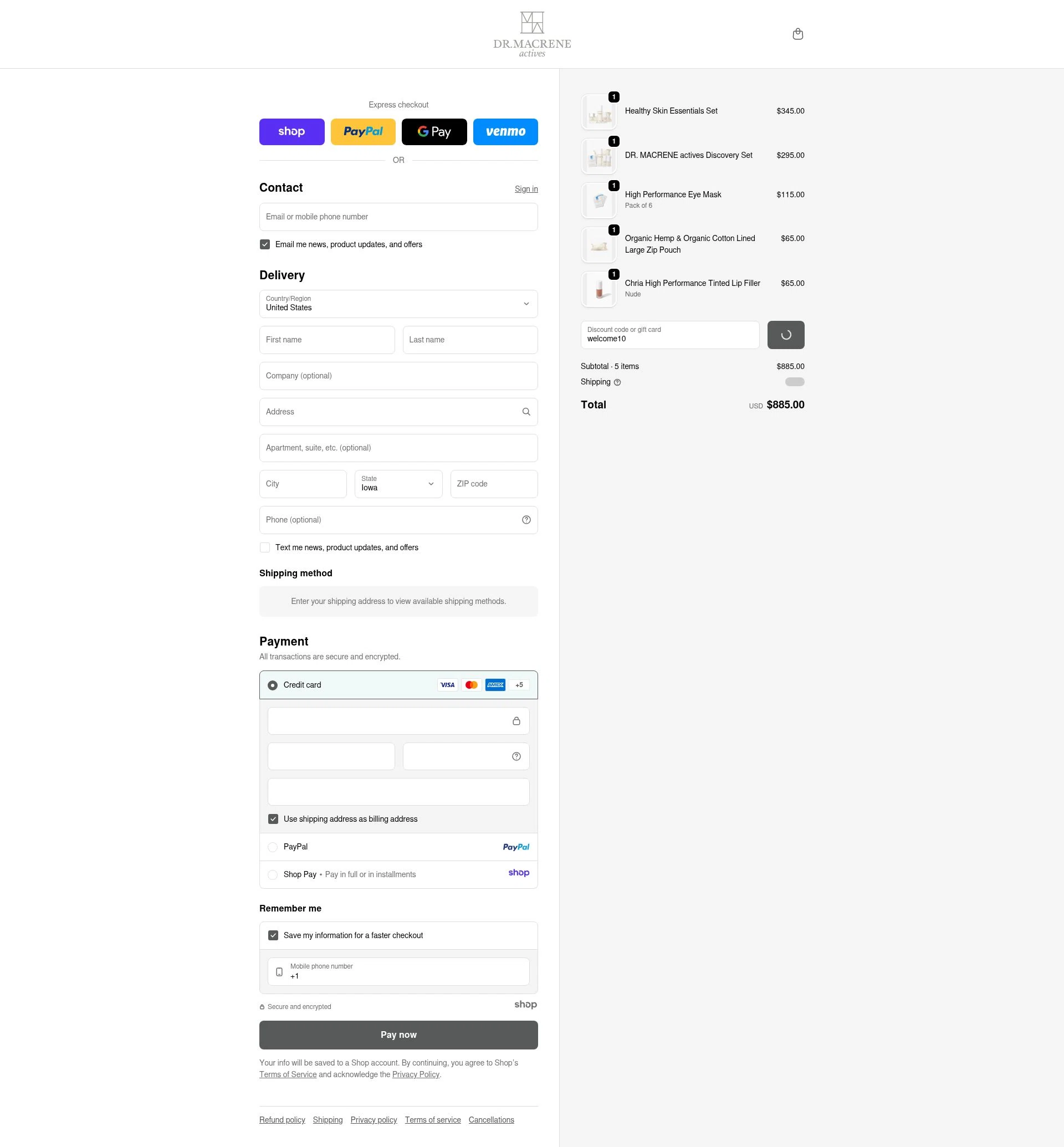 Macrene Actives checkout page showing Macrene Actives promo code box | Screenshot taken by SimplyCodes community member on Dec 30, 2025