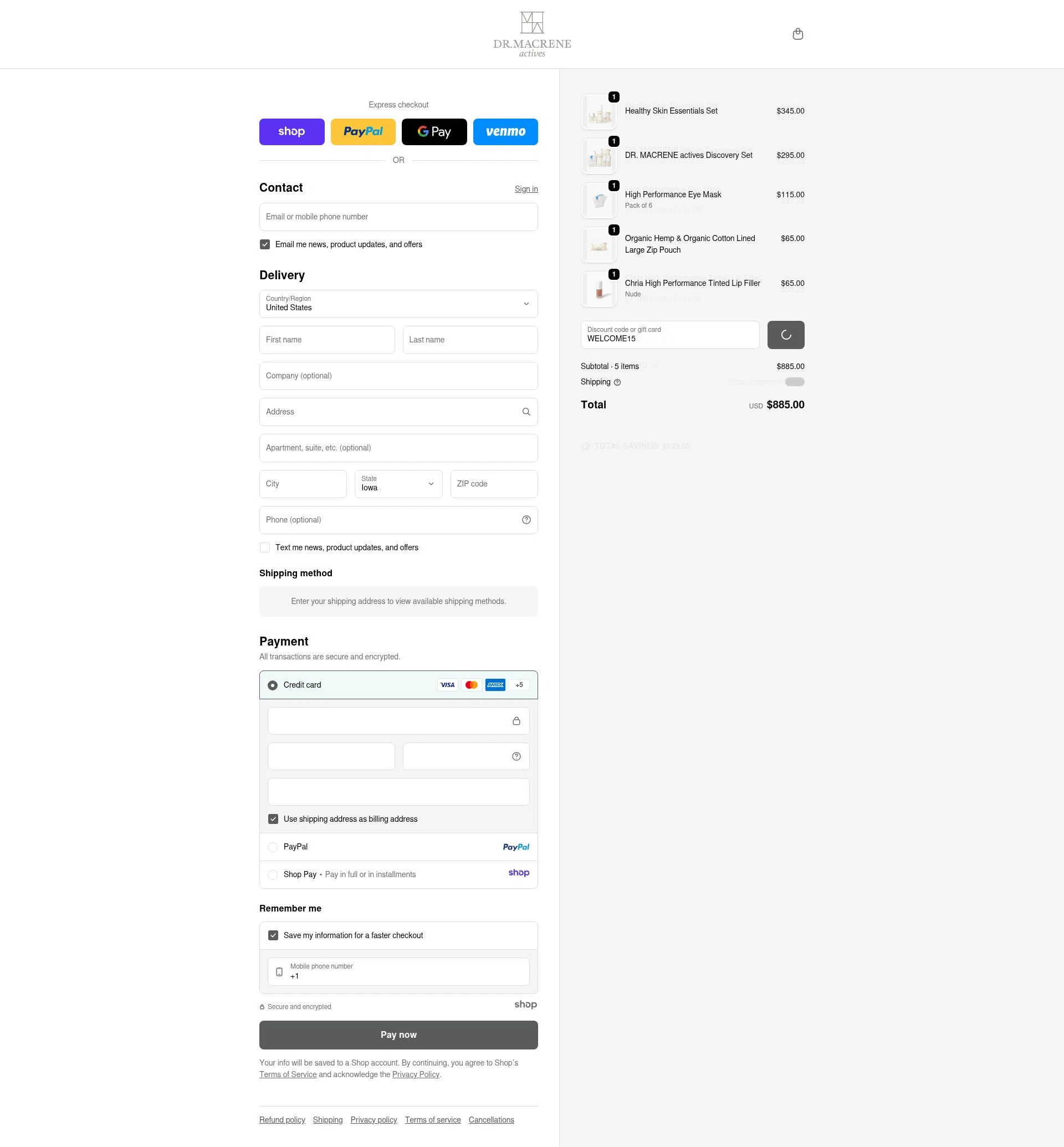 Macrene Actives checkout page showing Macrene Actives promo code box | Screenshot taken by SimplyCodes community member on Dec 25, 2025