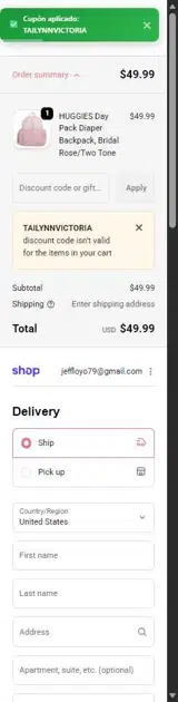 TAILYNNVICTORIA coupon verification screenshot