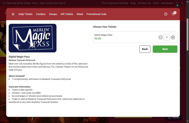 Madame Tussauds checkout page showing Madame Tussauds promo code box | Screenshot taken by SimplyCodes community member on Jul 5, 2025