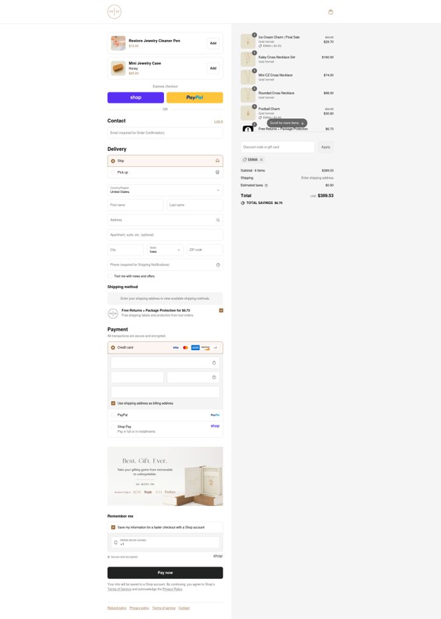 Made by Mary checkout page showing Made by Mary discount code box | Screenshot taken by SimplyCodes community member on Sep 1, 2025
