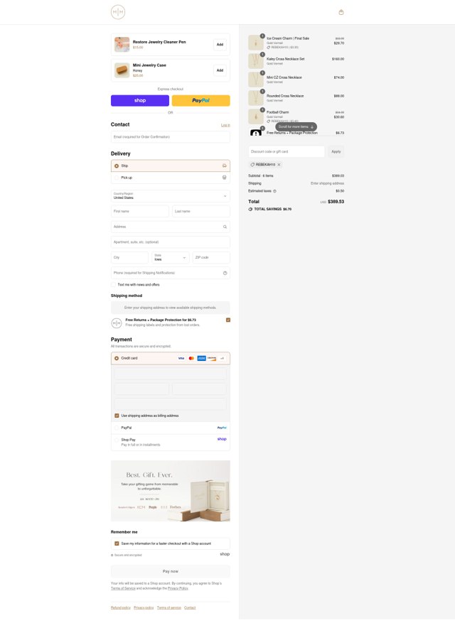 Made by Mary checkout page showing Made by Mary discount code box | Screenshot taken by SimplyCodes community member on Sep 1, 2025