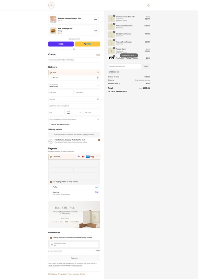 Made by Mary checkout page showing Made by Mary discount code box | Screenshot taken by SimplyCodes community member on Sep 1, 2025