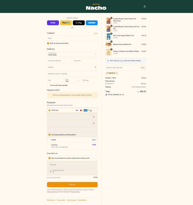 Made by Nacho checkout page showing Made by Nacho discount code box | Screenshot taken by SimplyCodes community member on Sep 3, 2025