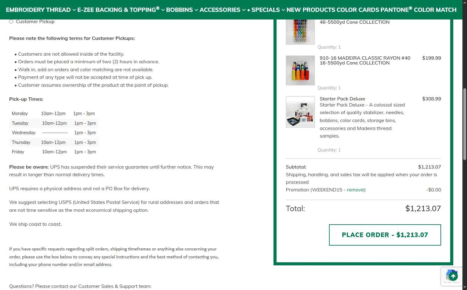 Madeira USA checkout page showing Madeira USA promo code box | Screenshot taken by SimplyCodes community member on Jan 17, 2026