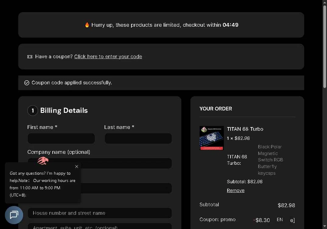 Madlions checkout page showing Madlions coupon code box | Screenshot taken by SimplyCodes community member on Jan 8, 2026