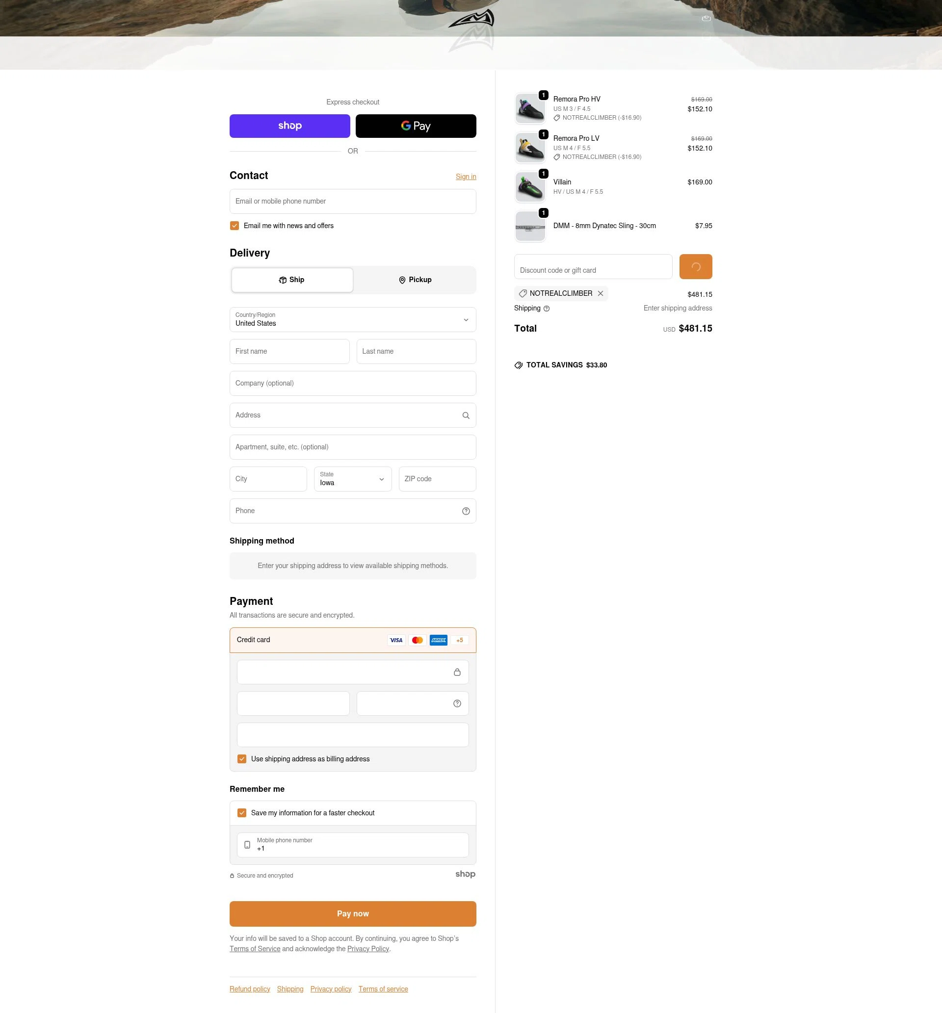 Mad Rock checkout page showing Mad Rock discount code box | Screenshot taken by SimplyCodes community member on Jan 23, 2026