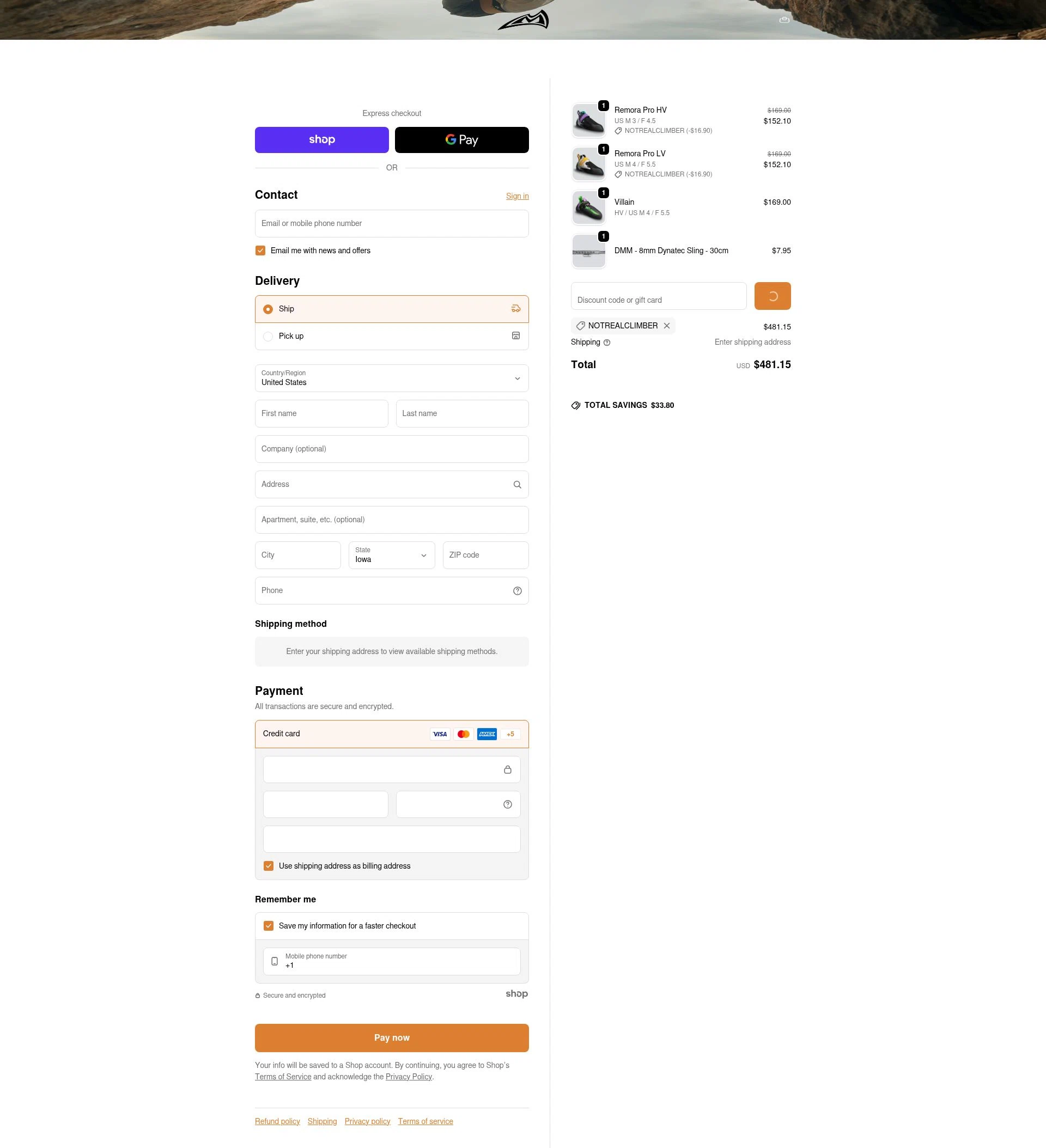 Mad Rock checkout page showing Mad Rock discount code box | Screenshot taken by SimplyCodes community member on Jan 27, 2026