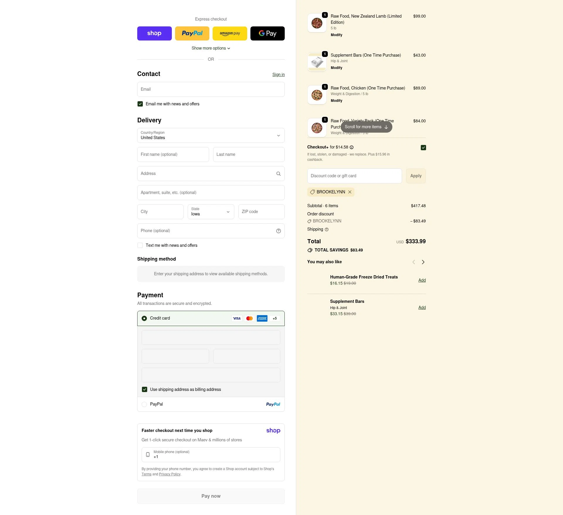 Maev checkout page showing Maev discount code box | Screenshot taken by SimplyCodes community member on Jan 11, 2026