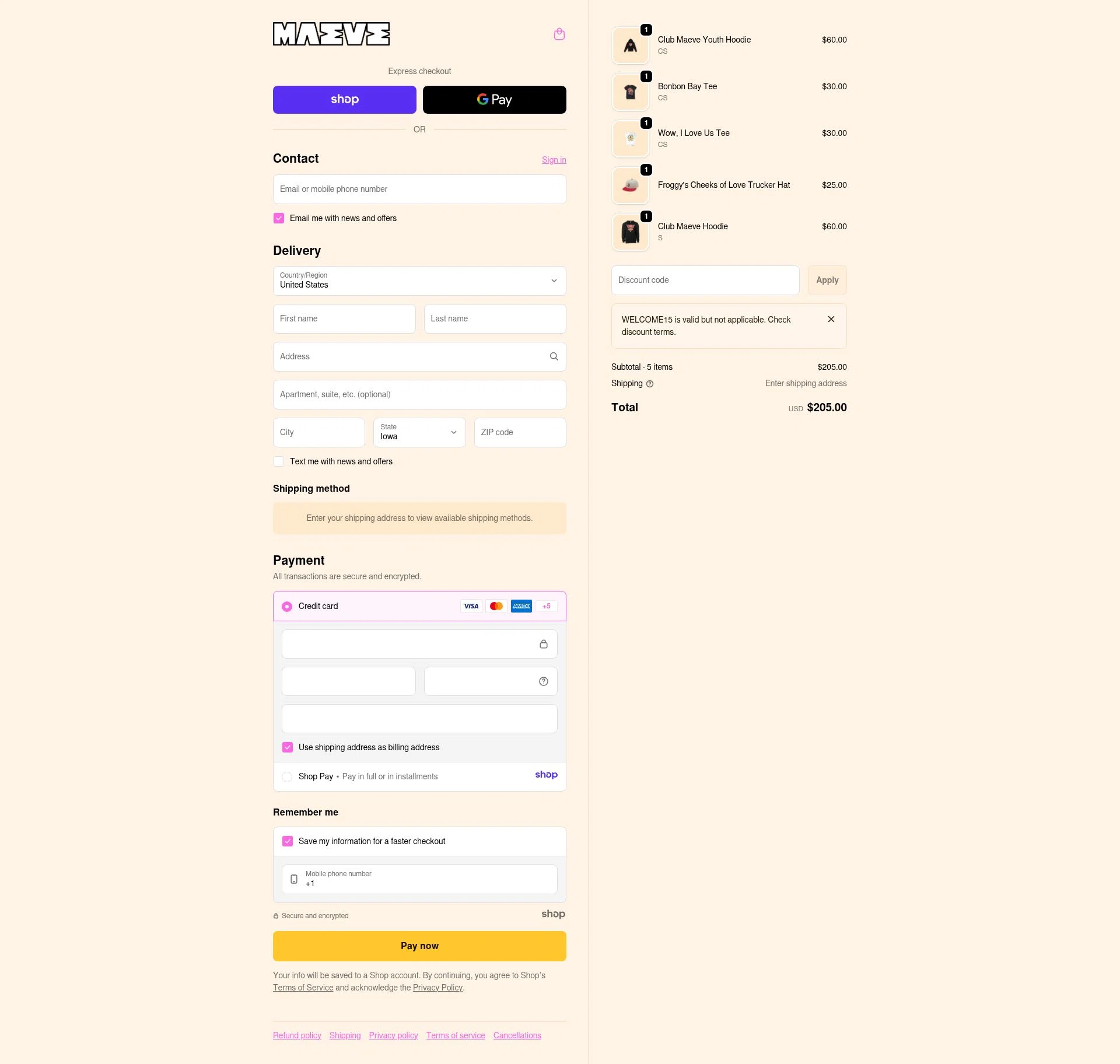 Maeve Chocolate checkout page showing Maeve Chocolate promo code box | Screenshot taken by SimplyCodes community member on Jan 3, 2026
