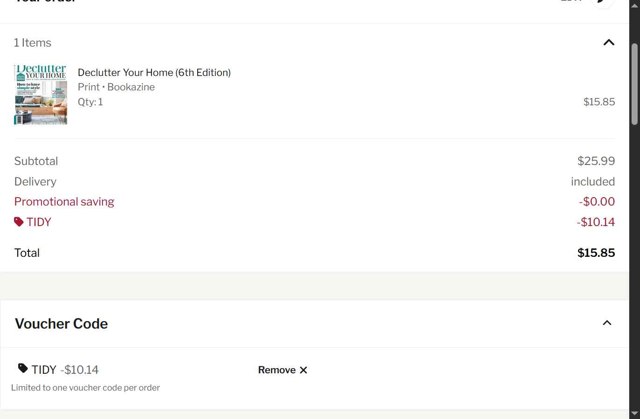 Magazines Direct checkout page showing Magazines Direct promo code box | Screenshot taken by SimplyCodes community member on Aug 6, 2025