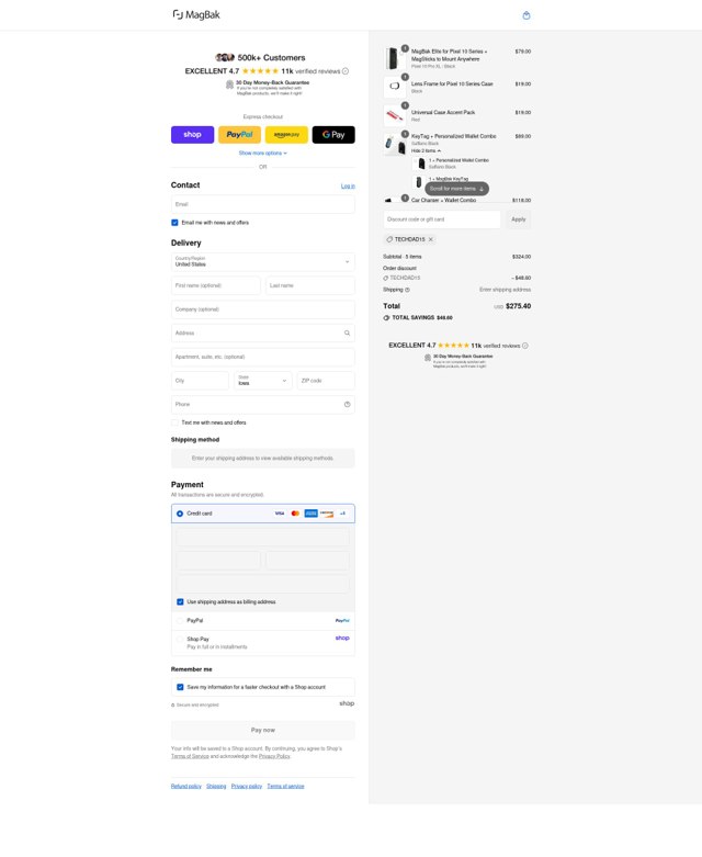 MagBak checkout page showing MagBak discount code box | Screenshot taken by SimplyCodes community member on Sep 2, 2025