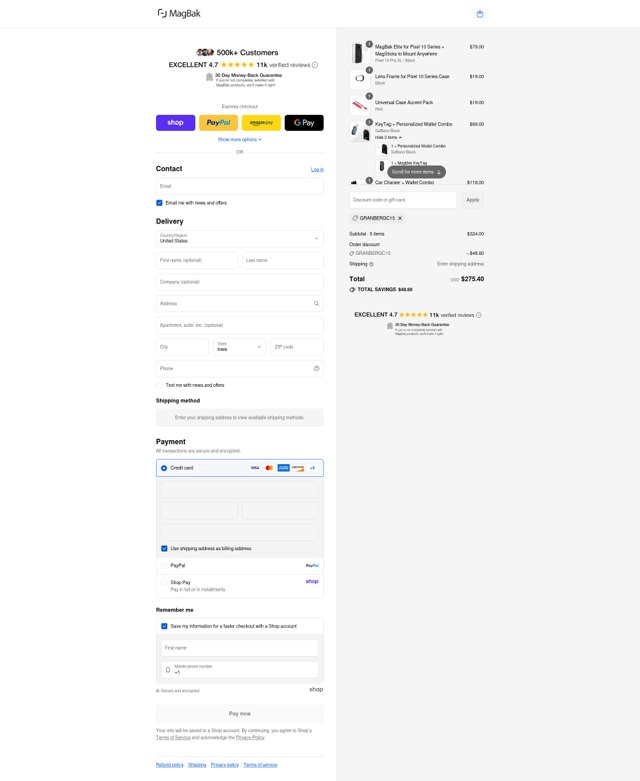 MagBak checkout page showing MagBak discount code box | Screenshot taken by SimplyCodes community member on Sep 2, 2025