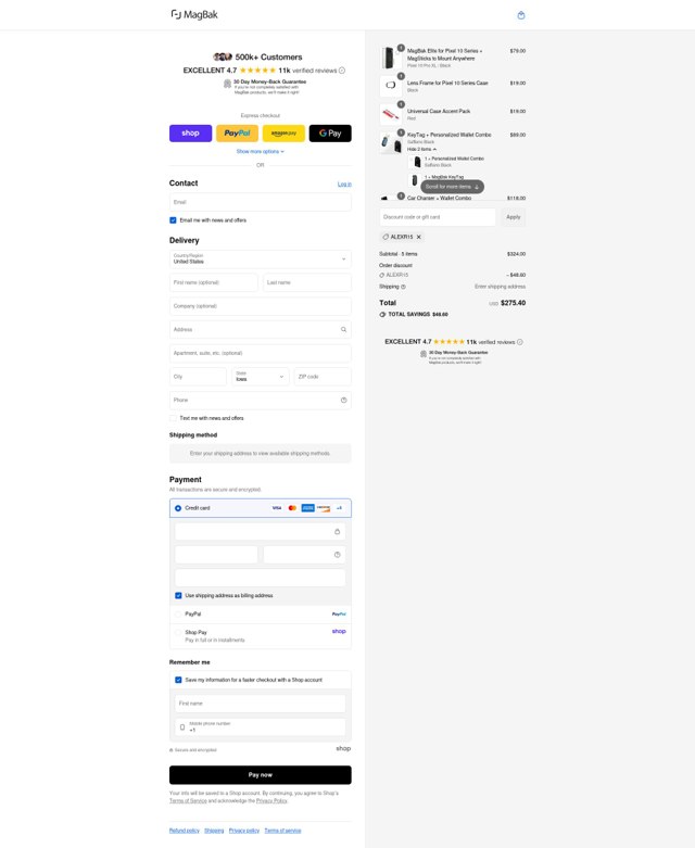 MagBak checkout page showing MagBak discount code box | Screenshot taken by SimplyCodes community member on Sep 2, 2025