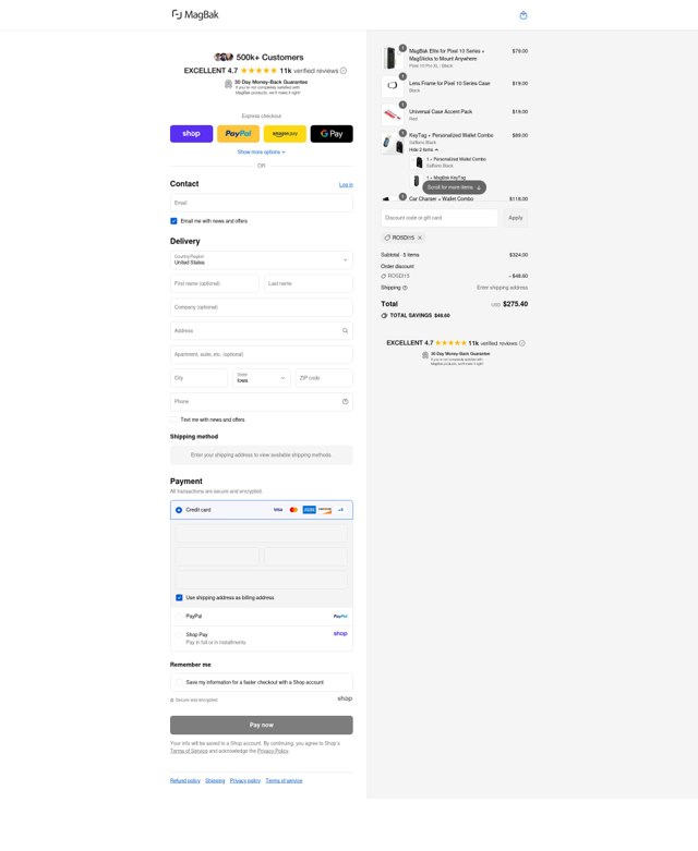 MagBak checkout page showing MagBak discount code box | Screenshot taken by SimplyCodes community member on Sep 2, 2025