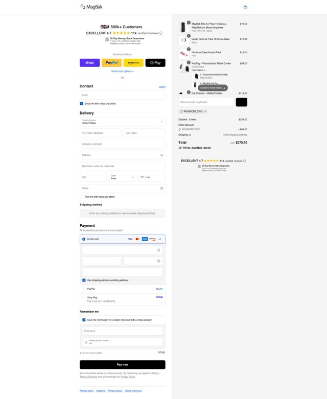 MagBak checkout page showing MagBak discount code box | Screenshot taken by SimplyCodes community member on Sep 2, 2025