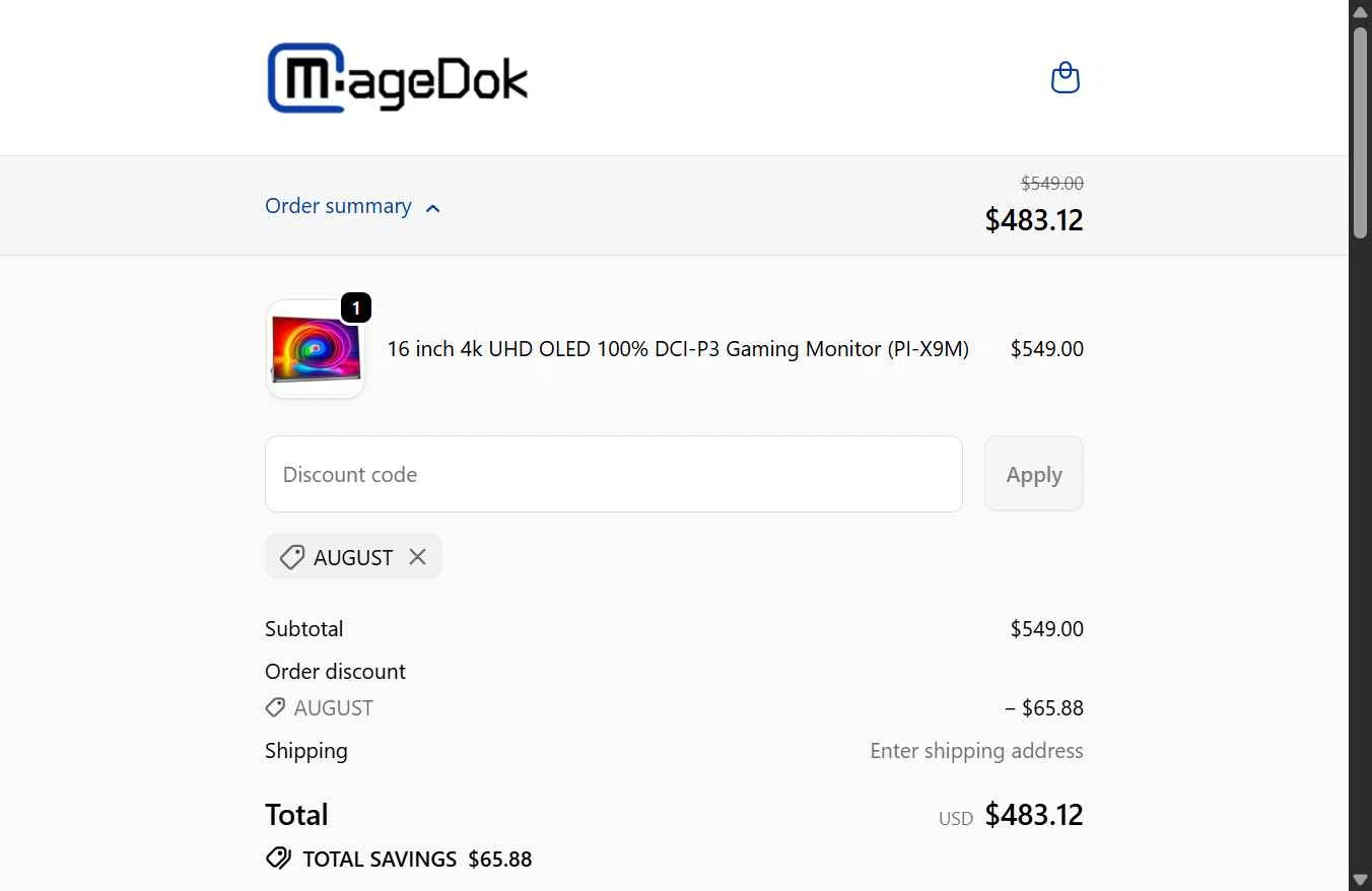 MageDok checkout page showing MageDok promo code box | Screenshot taken by SimplyCodes community member on Dec 31, 2025