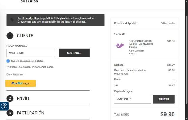 Maggie's Organics checkout page showing Maggie's Organics coupon code box | Screenshot taken by SimplyCodes community member on Aug 7, 2025