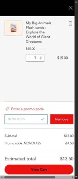 NEWOFF25 coupon verification screenshot