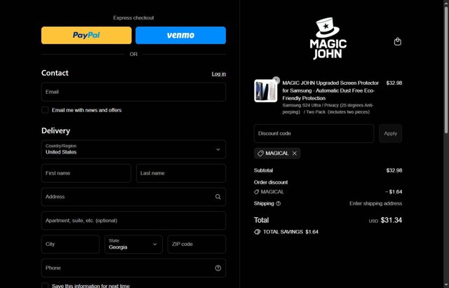 MagicJohn checkout page showing MagicJohn promo code box | Screenshot taken by SimplyCodes community member on Sep 2, 2025