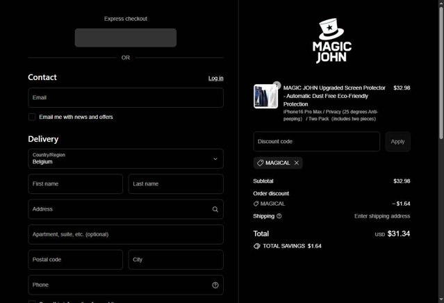 MagicJohn checkout page showing MagicJohn promo code box | Screenshot taken by SimplyCodes community member on Aug 30, 2025