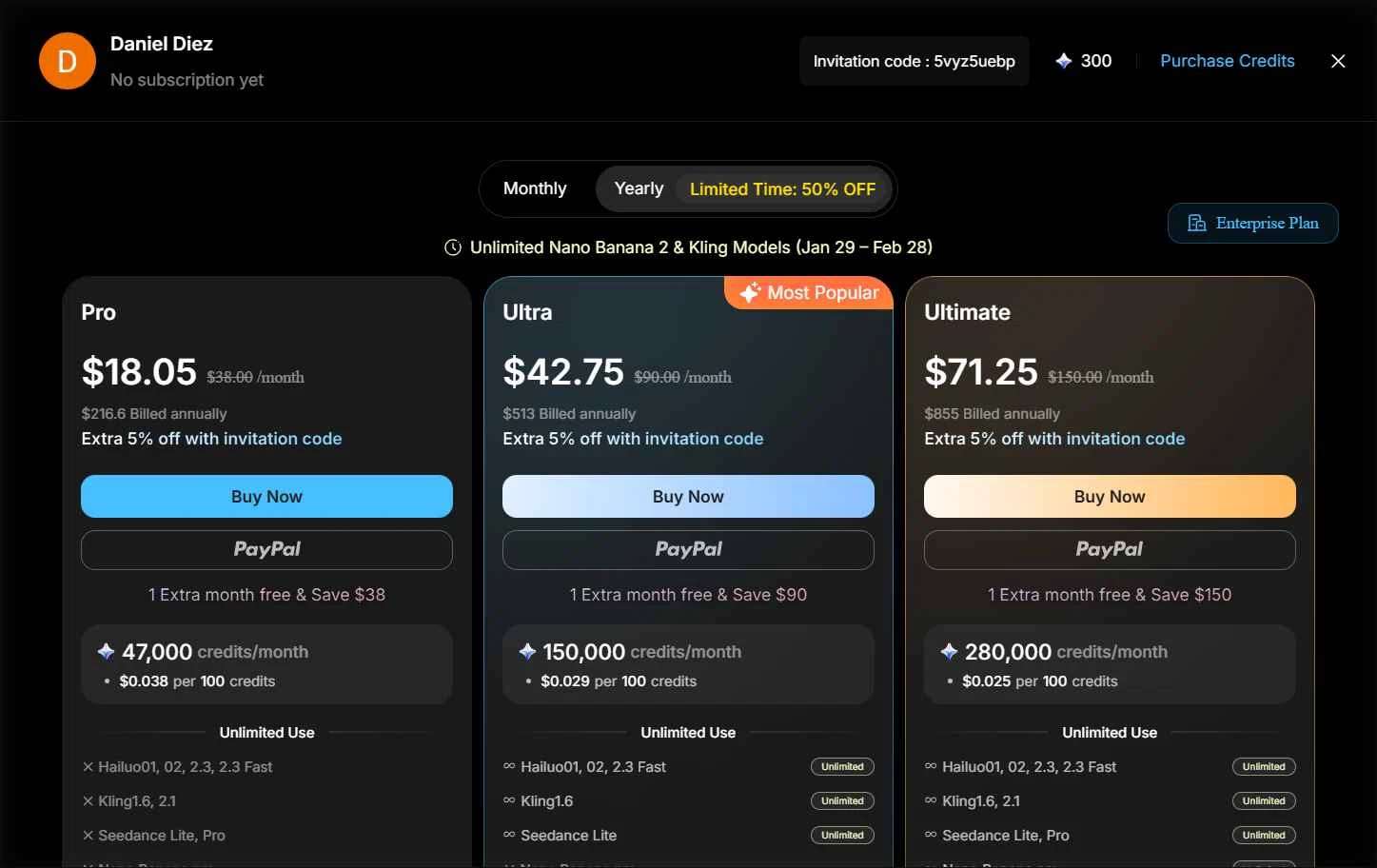 MagicLight AI checkout page showing MagicLight AI promo code box | Screenshot taken by SimplyCodes community member on Feb 13, 2026