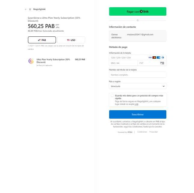 MagicLight AI checkout page showing MagicLight AI promo code box | Screenshot taken by SimplyCodes community member on Jan 16, 2026