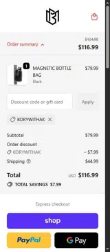 Magnetic Bag Company coupon verification screenshot