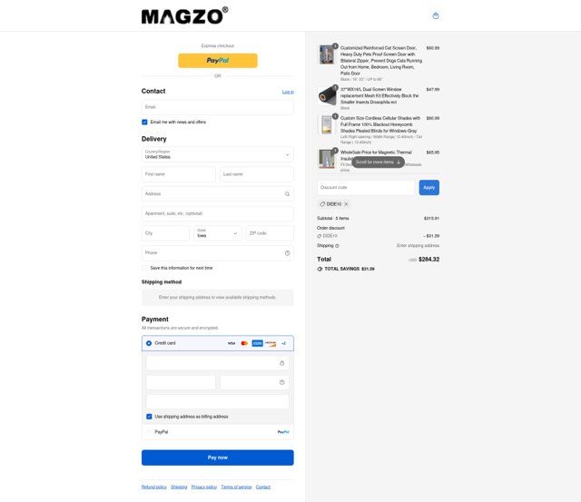 MAGZO checkout page showing MAGZO discount code box | Screenshot taken by SimplyCodes community member on Sep 6, 2025