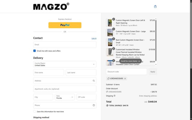 MAGZO checkout page showing MAGZO discount code box | Screenshot taken by SimplyCodes community member on Sep 6, 2025