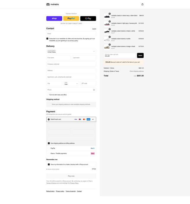 Mahabis checkout page showing Mahabis discount code box | Screenshot taken by SimplyCodes community member on Sep 7, 2025