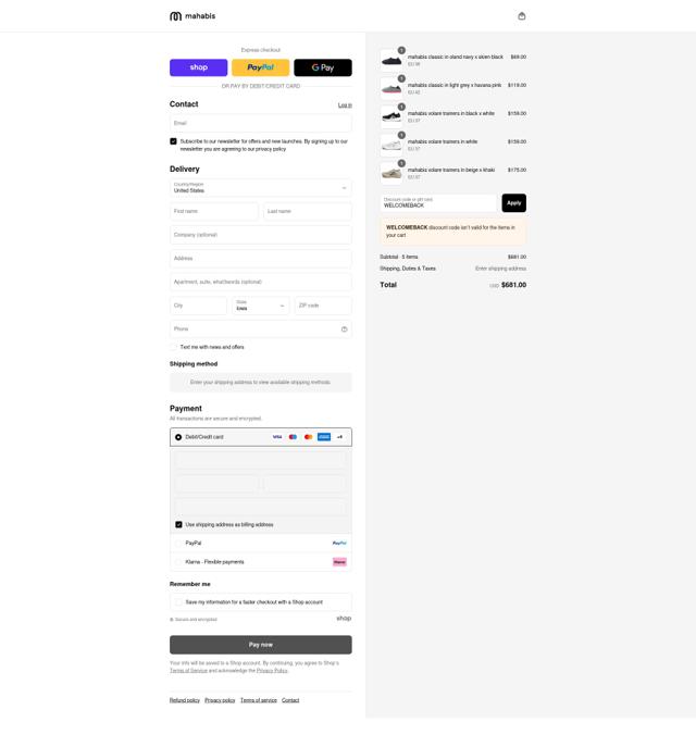 Mahabis checkout page showing Mahabis discount code box | Screenshot taken by SimplyCodes community member on Sep 7, 2025