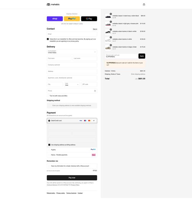 Mahabis checkout page showing Mahabis discount code box | Screenshot taken by SimplyCodes community member on Sep 11, 2025