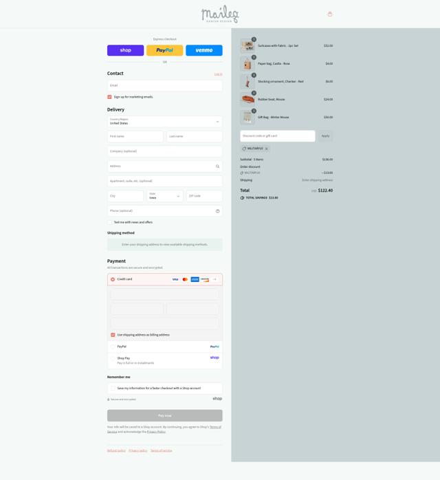 Maileg checkout page showing Maileg discount code box | Screenshot taken by SimplyCodes community member on Aug 29, 2025