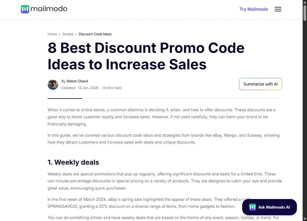Mailmodo checkout page showing Mailmodo promo code box | Screenshot taken by SimplyCodes community member on Jan 22, 2026