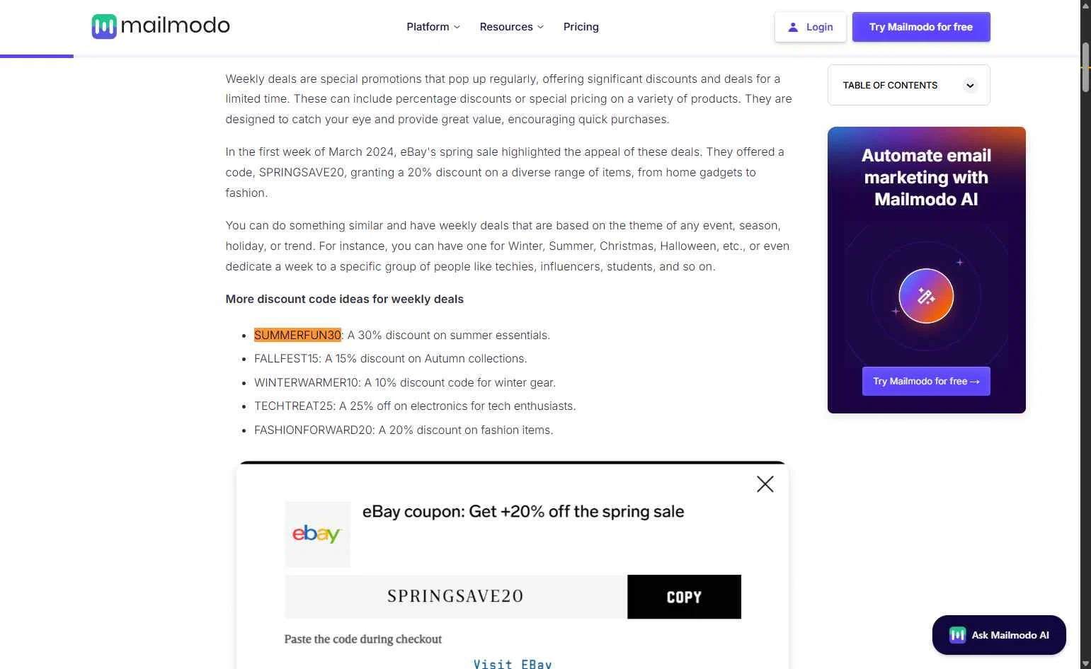 Mailmodo checkout page showing Mailmodo promo code box | Screenshot taken by SimplyCodes community member on Feb 20, 2026
