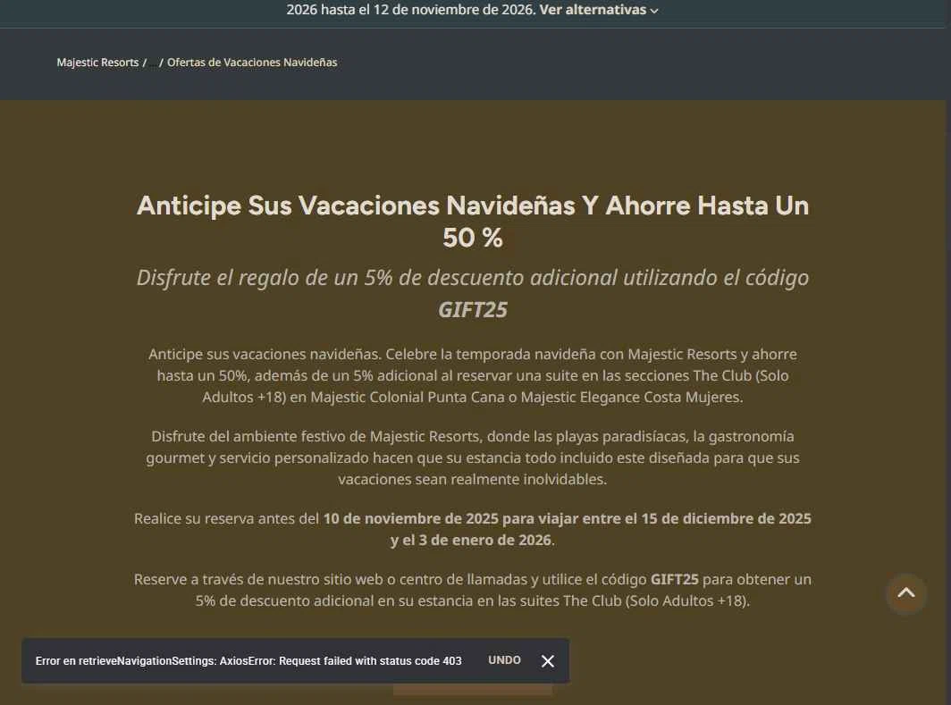 Majestic Resorts checkout page showing Majestic Resorts promo code box | Screenshot taken by SimplyCodes community member on Oct 24, 2025