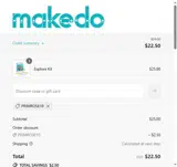 Makedo coupon verification screenshot