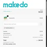 Makedo coupon verification screenshot