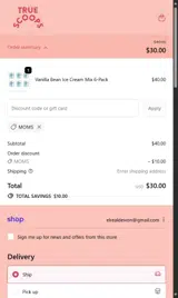 MOMS coupon verification screenshot