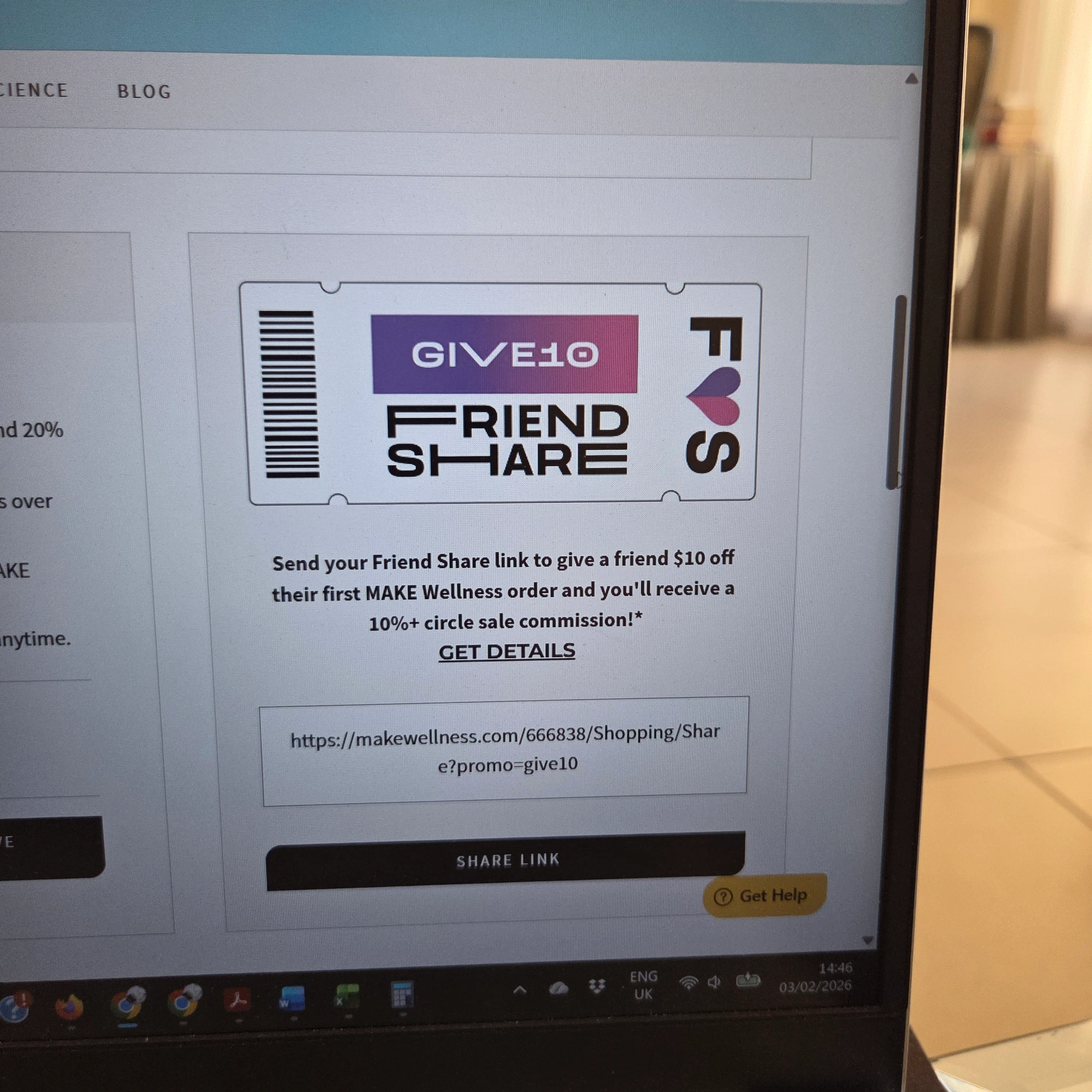 MAKE Wellness promo code screenshot showing code Automaticdiscount applied at MAKE Wellness checkout page. Uploaded by SimplyCodes community member moneyqueen888 on Feb 3, 2026