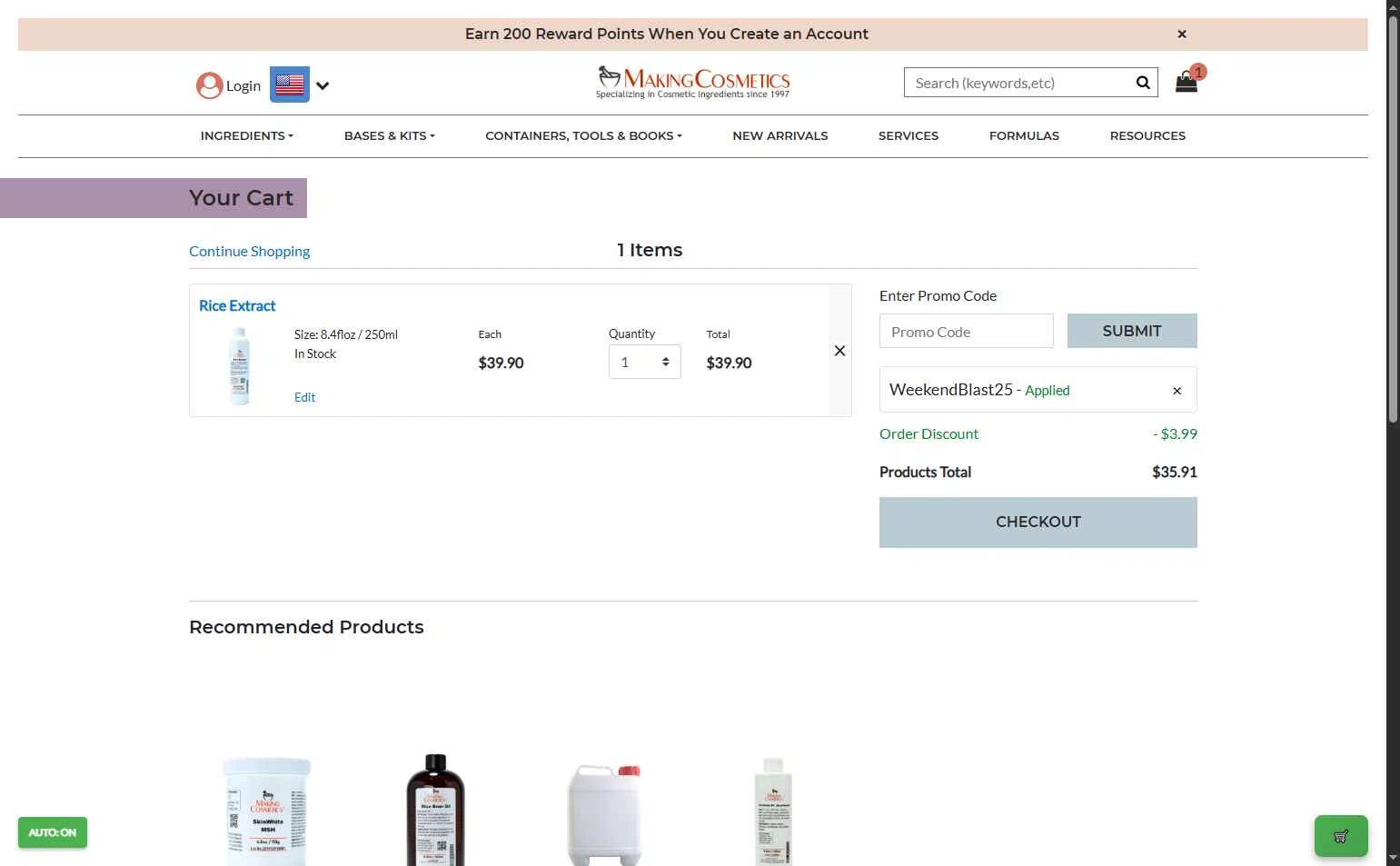MakingCosmetics checkout page showing MakingCosmetics promo code box | Screenshot taken by SimplyCodes community member on Nov 29, 2025