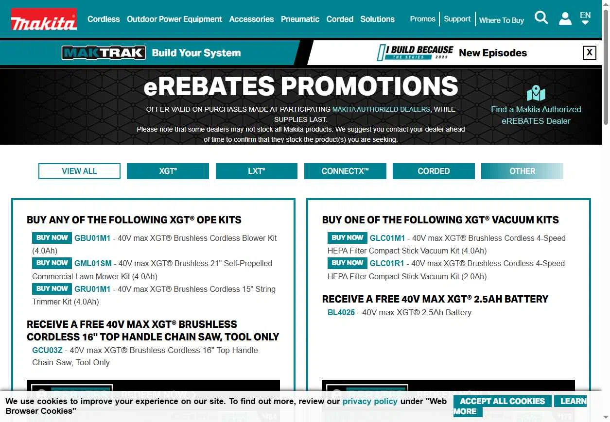 Makita checkout page showing Makita promo code box | Screenshot taken by SimplyCodes community member on Nov 8, 2025