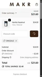 OMGSALE coupon verification screenshot