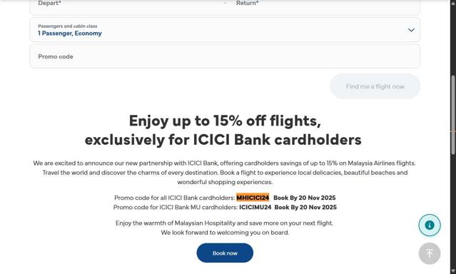 Malaysia Airlines checkout page showing Malaysia Airlines promo code box | Screenshot taken by SimplyCodes community member on Aug 1, 2025