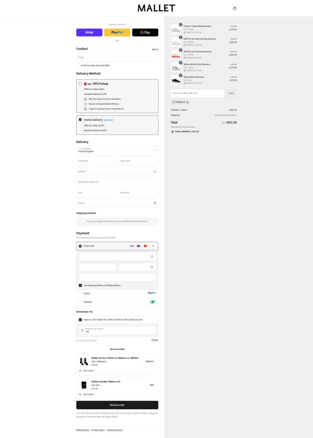 Mallet checkout page showing Mallet discount code box | Screenshot taken by SimplyCodes community member on Sep 11, 2025