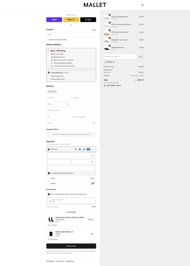 Mallet checkout page showing Mallet discount code box | Screenshot taken by SimplyCodes community member on Sep 7, 2025