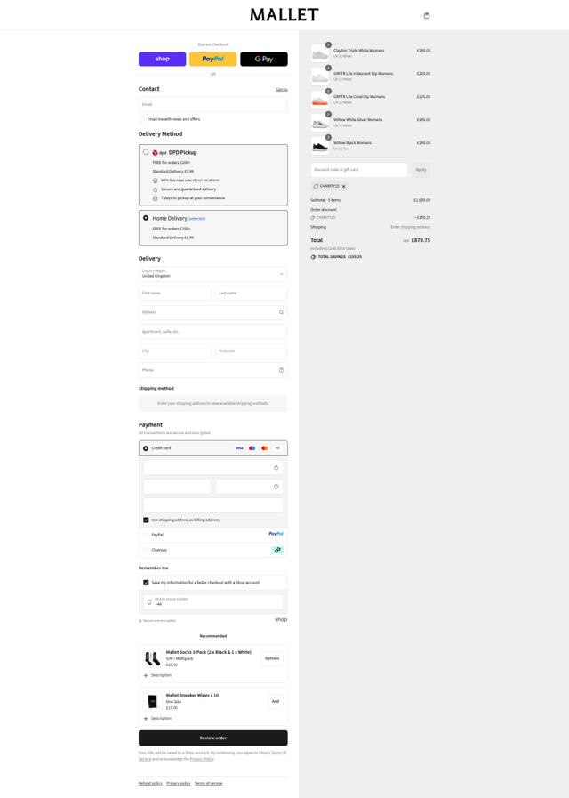 Mallet checkout page showing Mallet discount code box | Screenshot taken by SimplyCodes community member on Sep 11, 2025