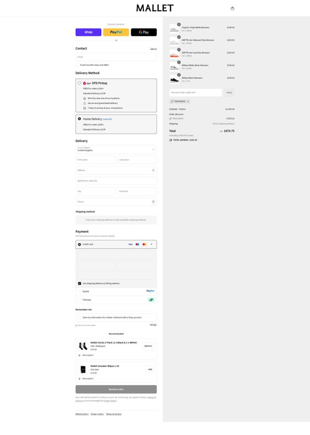 Mallet checkout page showing Mallet discount code box | Screenshot taken by SimplyCodes community member on Sep 11, 2025