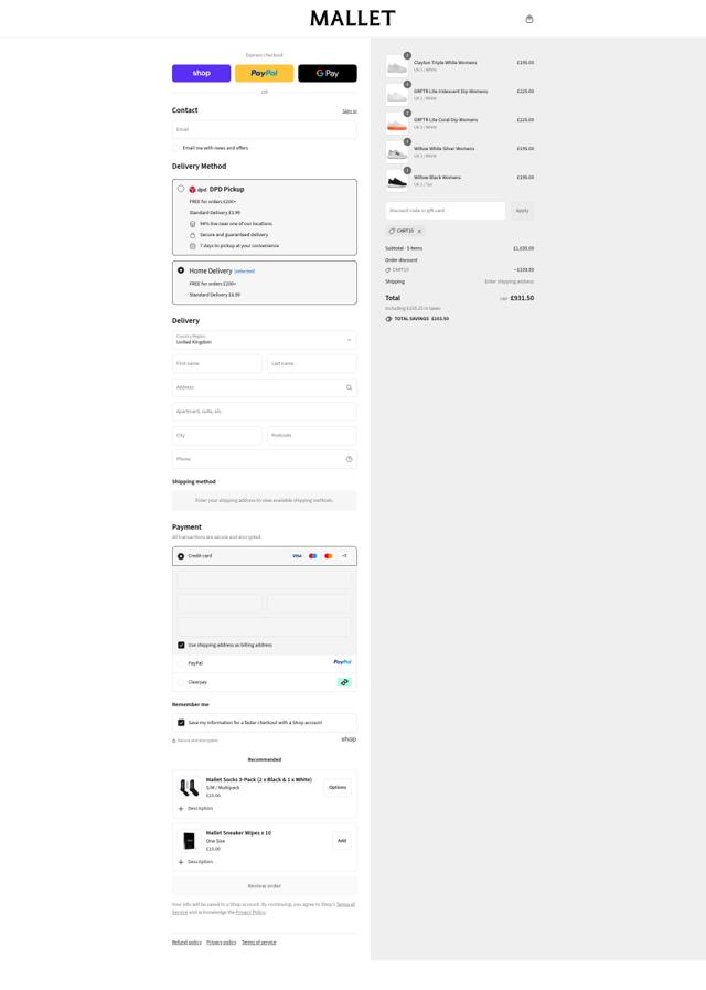Mallet checkout page showing Mallet discount code box | Screenshot taken by SimplyCodes community member on Sep 11, 2025